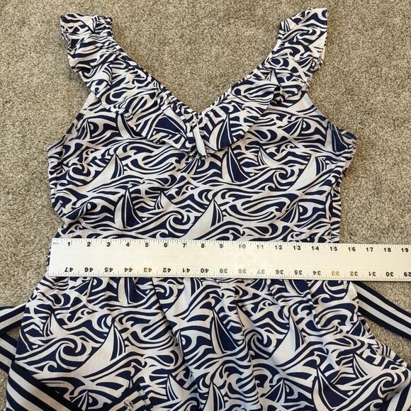 Vineyard Vines x Target medium ruffle belted nautical pockets dress D4 2469 - Picture 7 of 13